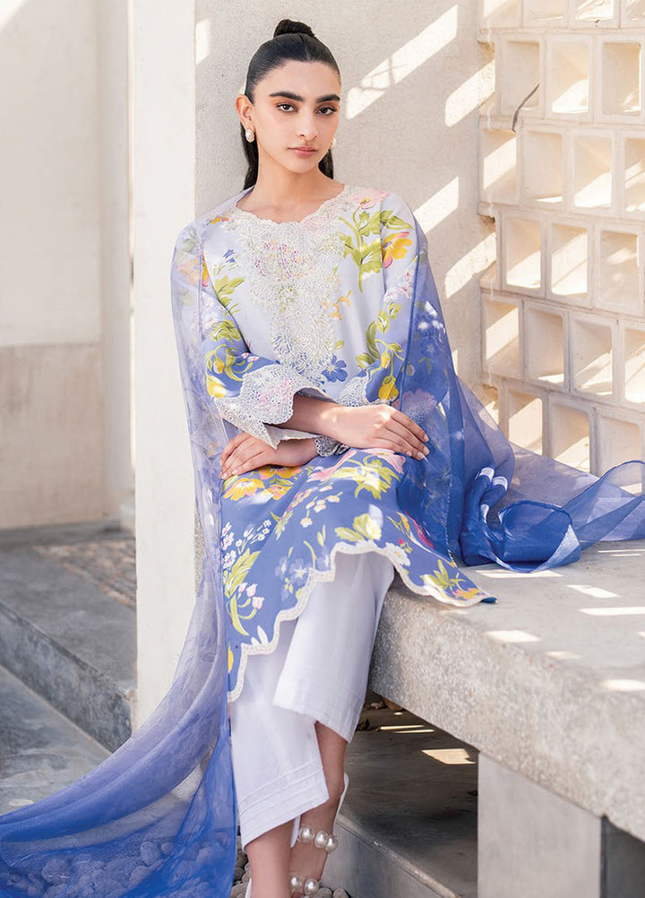 Xenia Embroidered Lawn Suits Unstitched 3 Piece XE25UL D-08 Davian - Summer Collection
