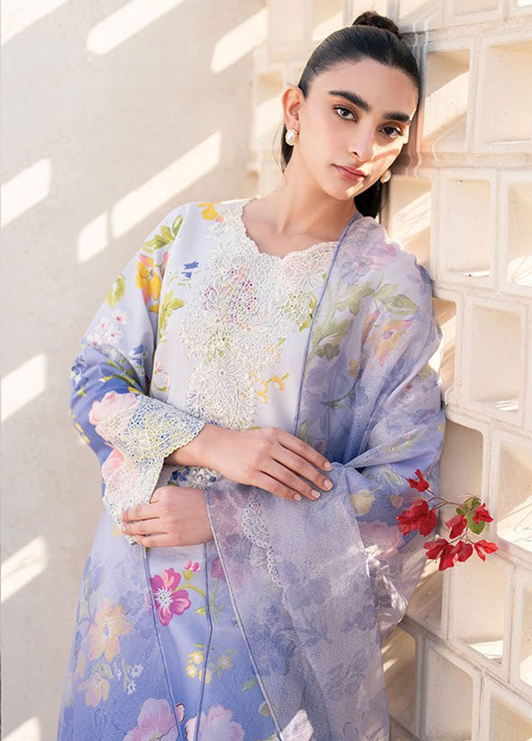 Xenia Embroidered Lawn Suits Unstitched 3 Piece XE25UL D-08 Davian - Summer Collection