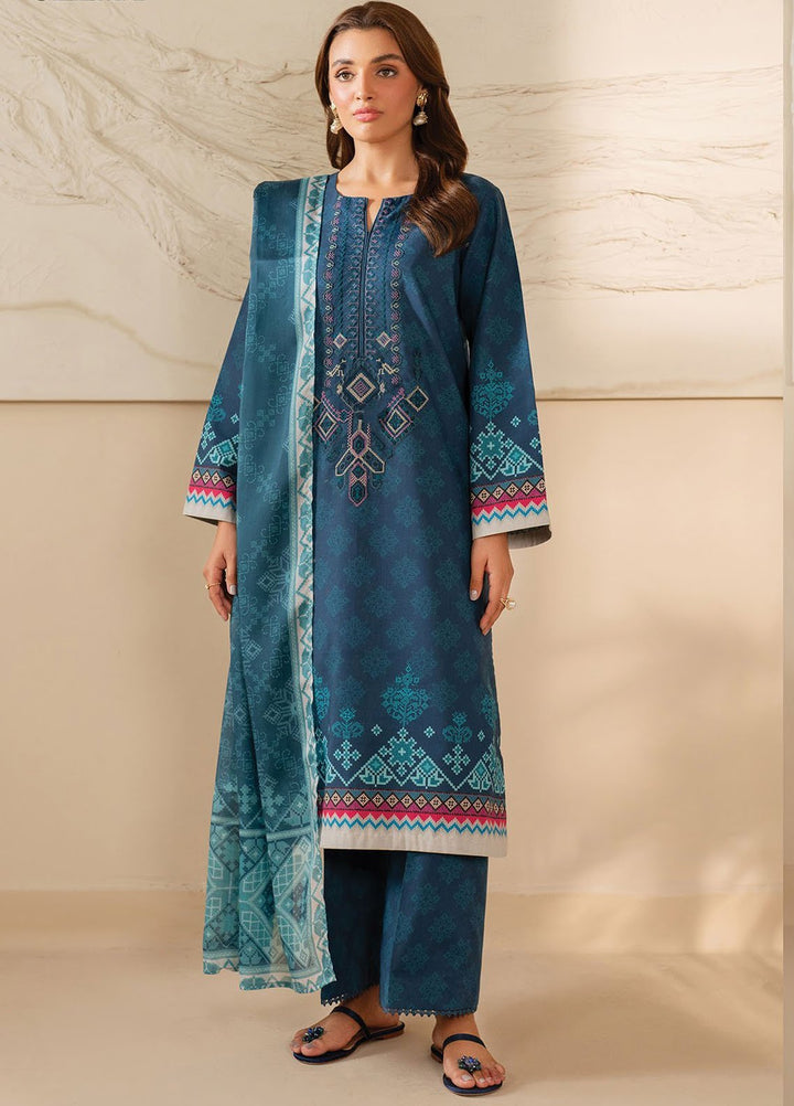 Xenia Embroidered Lawn Suits Unstitched 3 Piece XE25UL D-09 Glem - Summer Collection