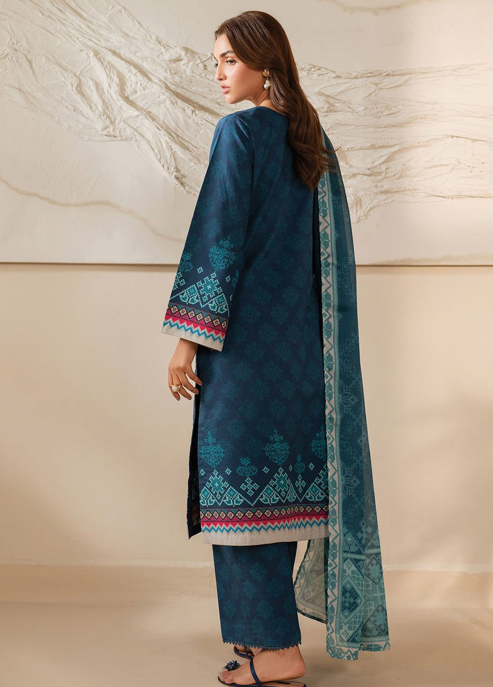 Xenia Embroidered Lawn Suits Unstitched 3 Piece XE25UL D-09 Glem - Summer Collection