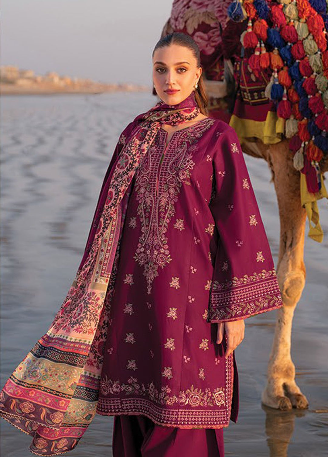 Xenia Embroidered Lawn Suits Unstitched 3 Piece XE25UL D-10 Reed - Summer Collection