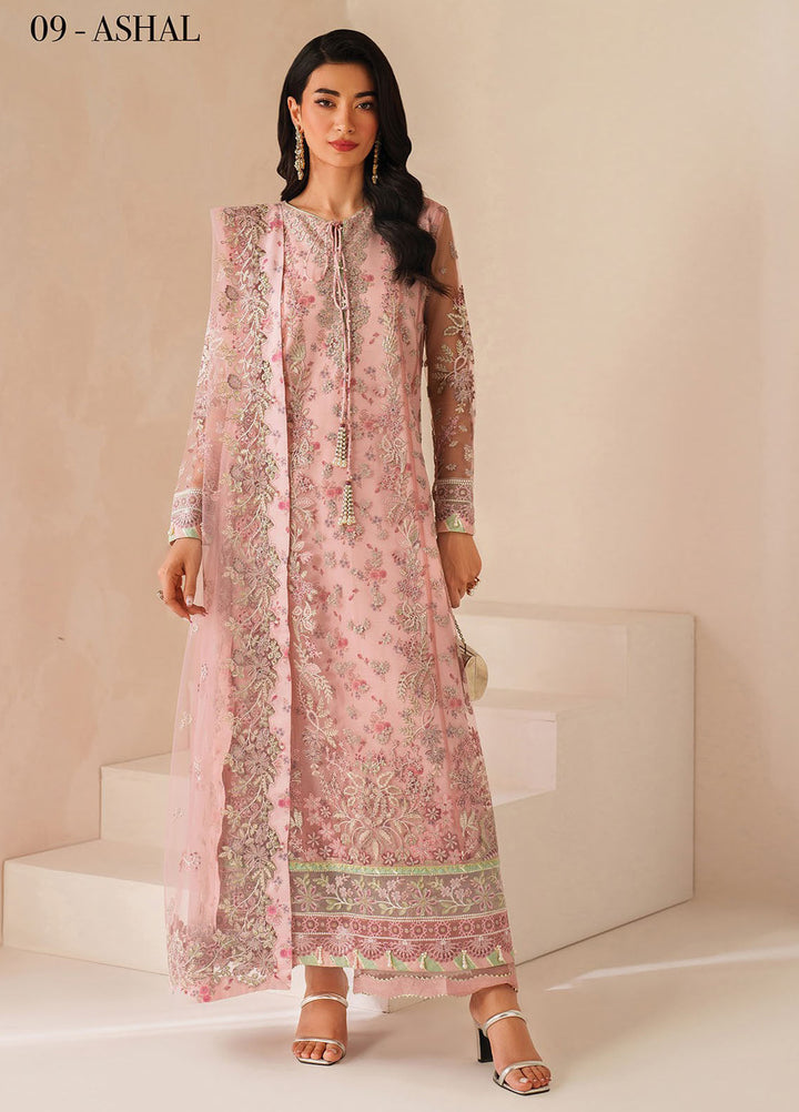 Xenia Embroidered Net Suits Unstitched 3 Piece XE25NU D-09 Ashal - Formals Collection