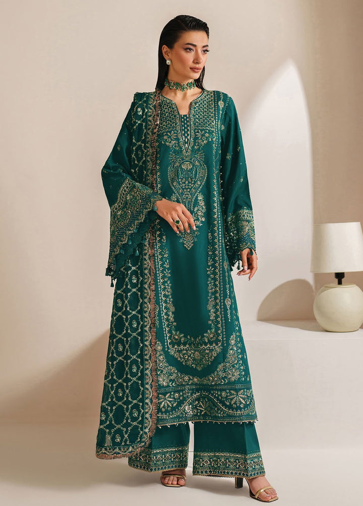 Xenia Embroidered Raw Silk Suits Unstitched 3 Piece XE25LU D-06 Seriya - Formals Collection