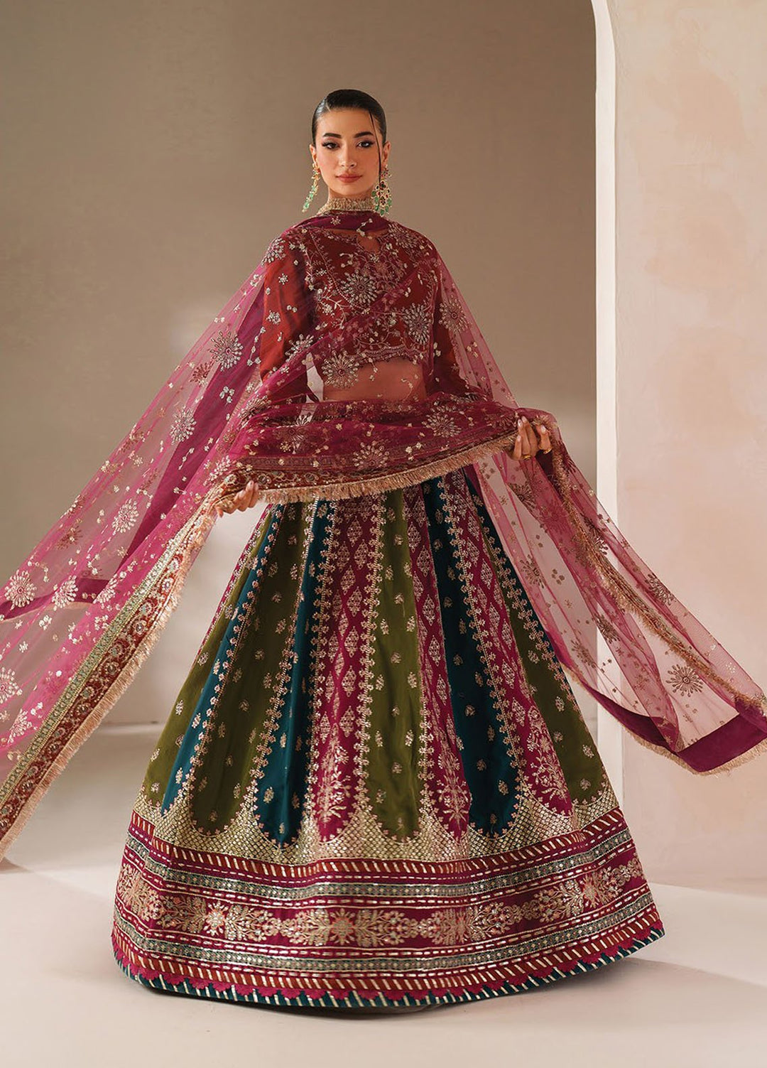 Xenia Embroidered Raw Silk Suits Unstitched 3 Piece XE25LU D-10 Inea - Formals Collection