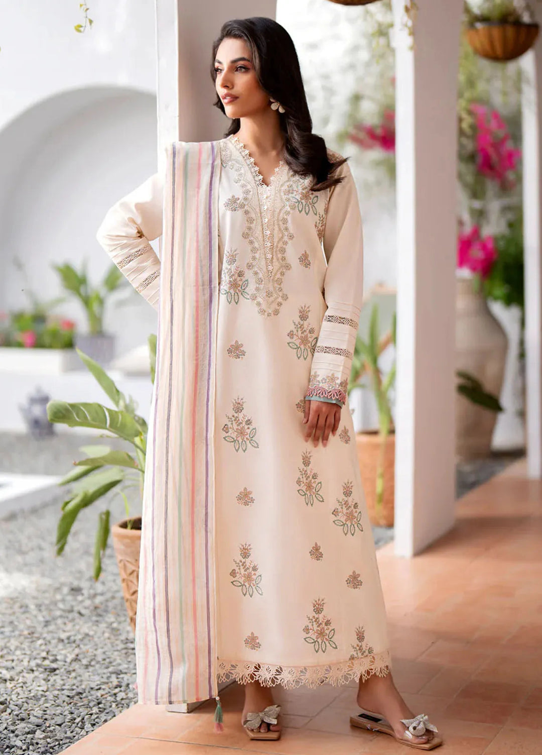 Xenia Formals Embroidered Lawn Suit Unstitched 3 Piece Faraha - Summer Collection