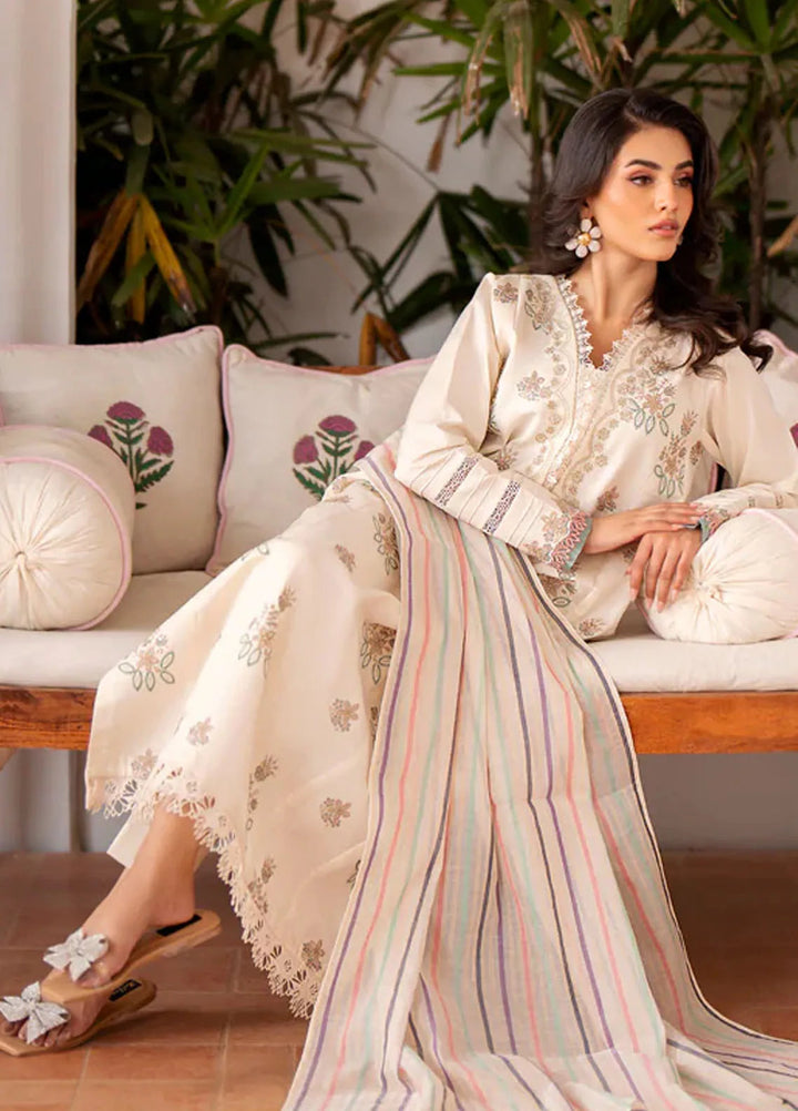 Xenia Formals Embroidered Lawn Suit Unstitched 3 Piece Faraha - Summer Collection