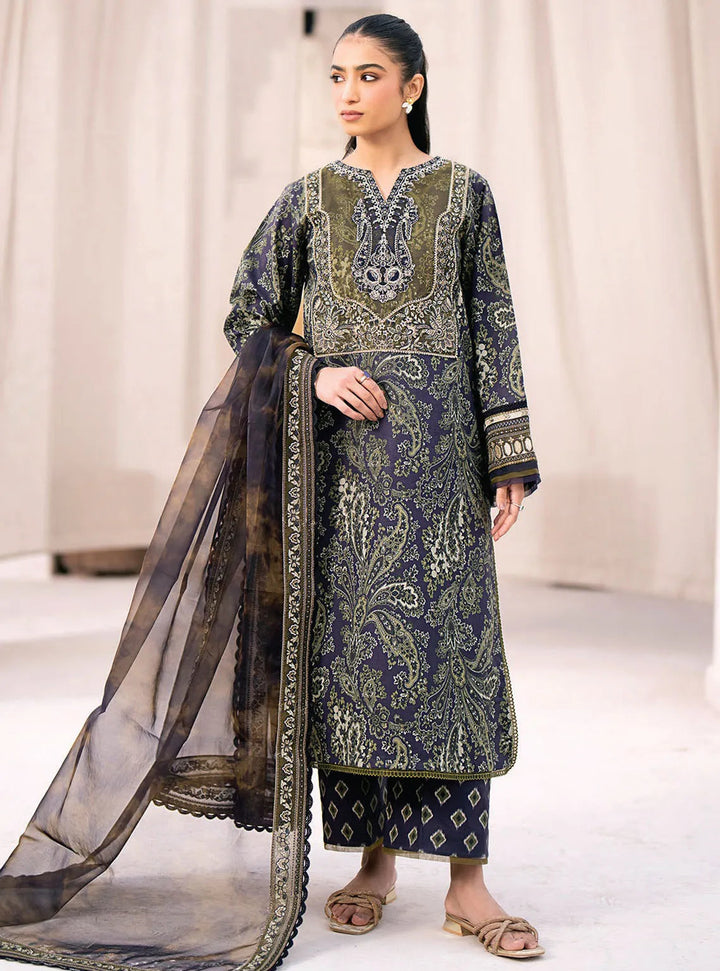Xenia Formals Embroidered Lawn Suit Unstitched 3 Piece ZE24S 02- Chakir - Summer Collection