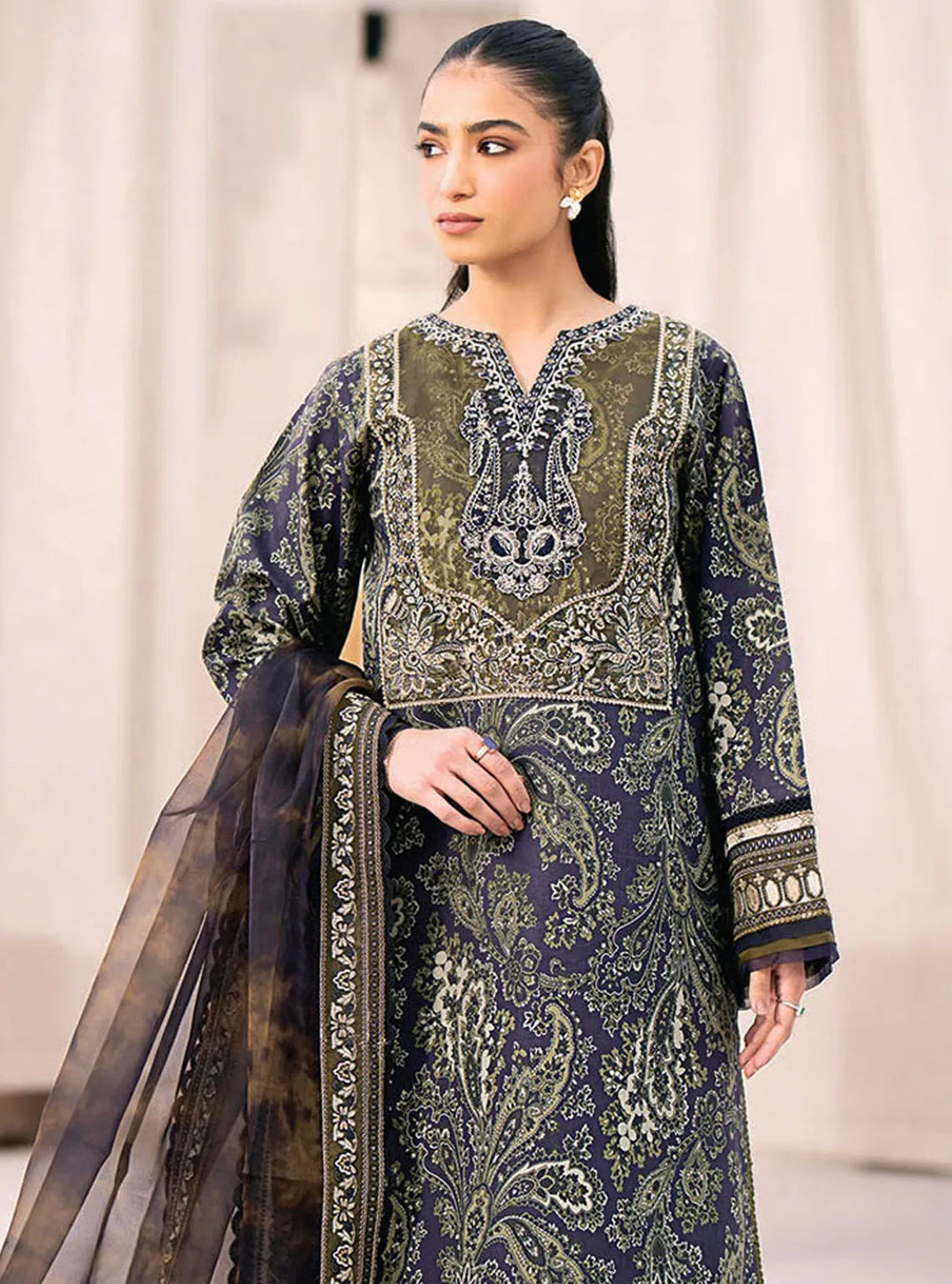 Xenia Formals Embroidered Lawn Suit Unstitched 3 Piece ZE24S 02- Chakir - Summer Collection