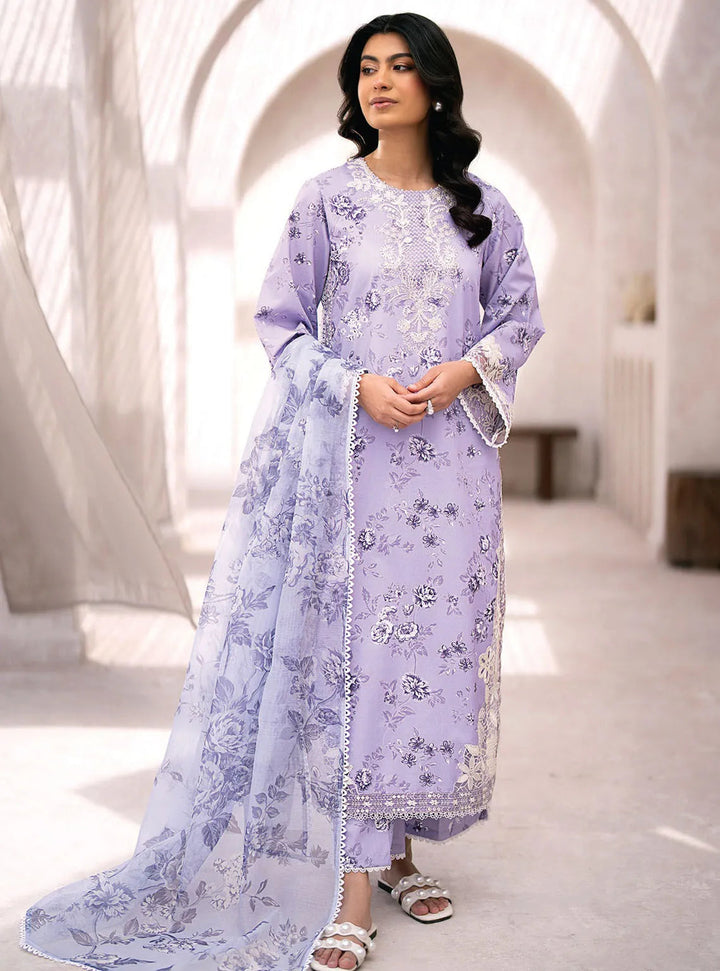 Xenia Formals Embroidered Lawn Suit Unstitched 3 Piece ZE24S 03- Taalika - Summer Collection