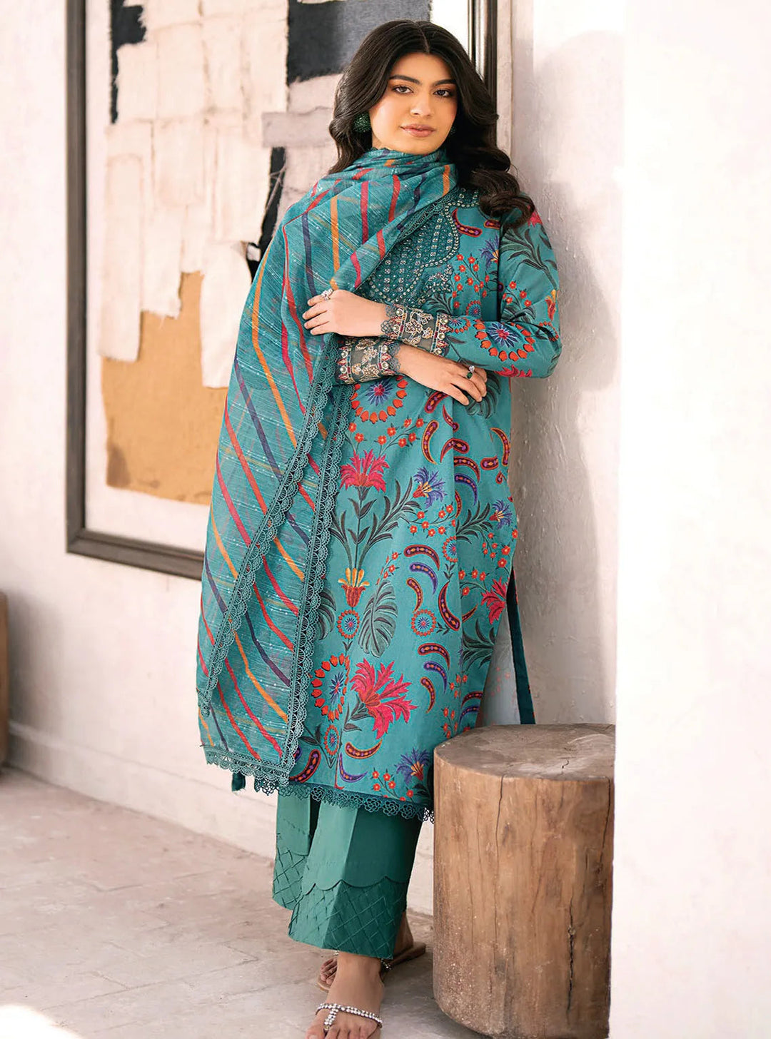 Xenia Formals Embroidered Lawn Suit Unstitched 3 Piece ZE24S 05- Sorsu - Summer Collection