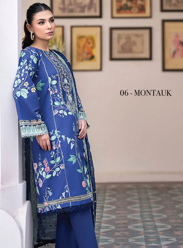 Xenia Formals Embroidered Lawn Suit Unstitched 3 Piece ZE24S 06- Montauk - Summer Collection