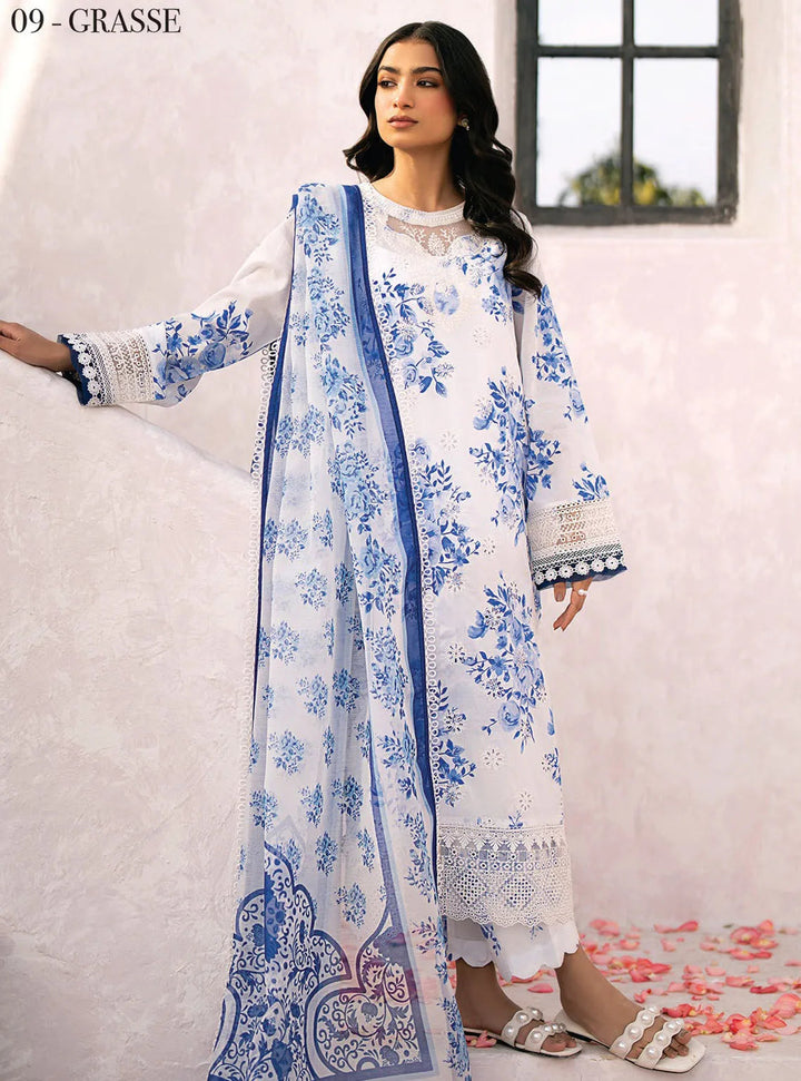 Xenia Formals Embroidered Lawn Suit Unstitched 3 Piece ZE24S 09- Grasse - Summer Collection