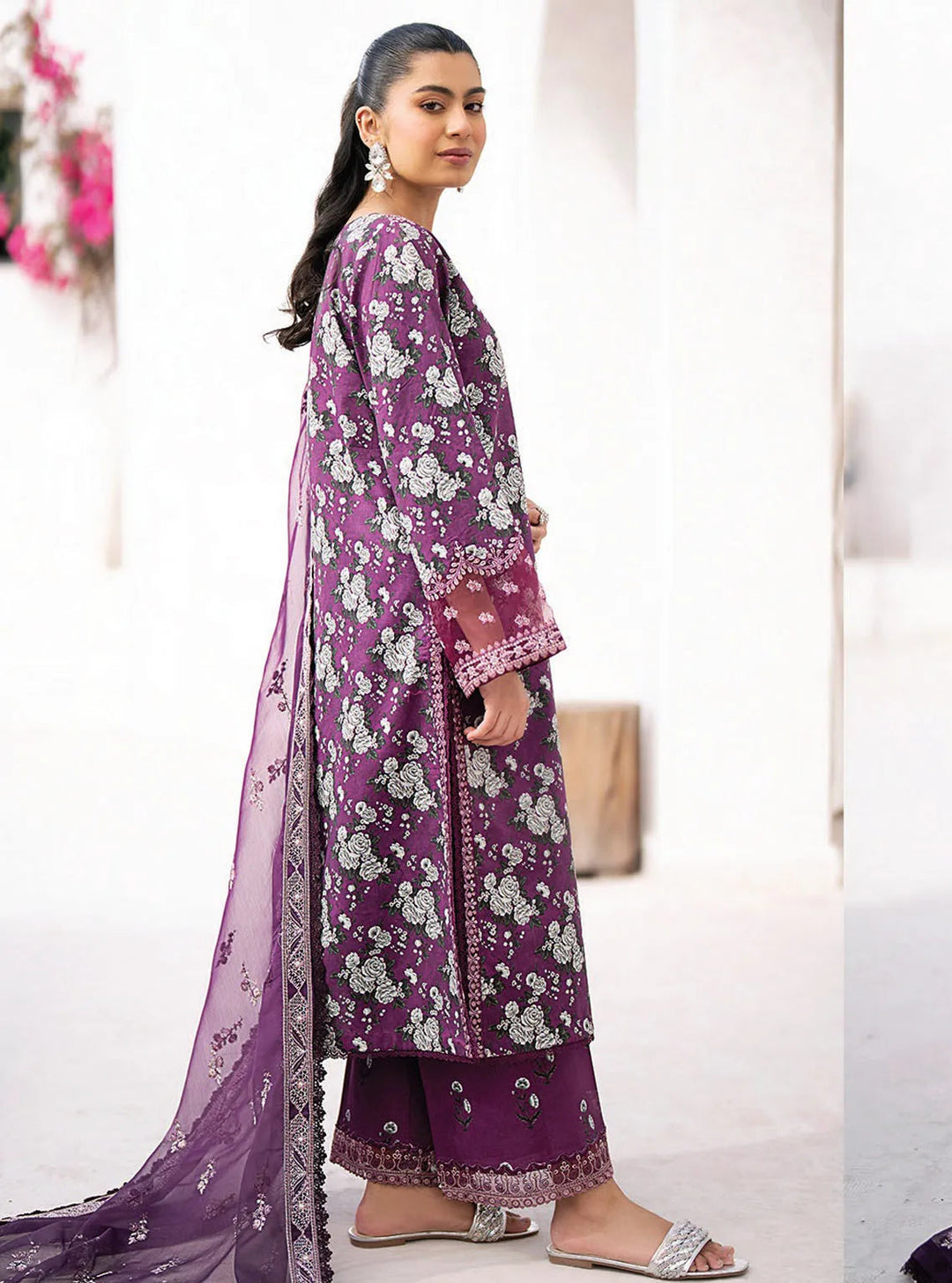 Xenia Formals Embroidered Lawn Suit Unstitched 3 Piece ZE24S 10- Taamasi Jamun - Summer Collection