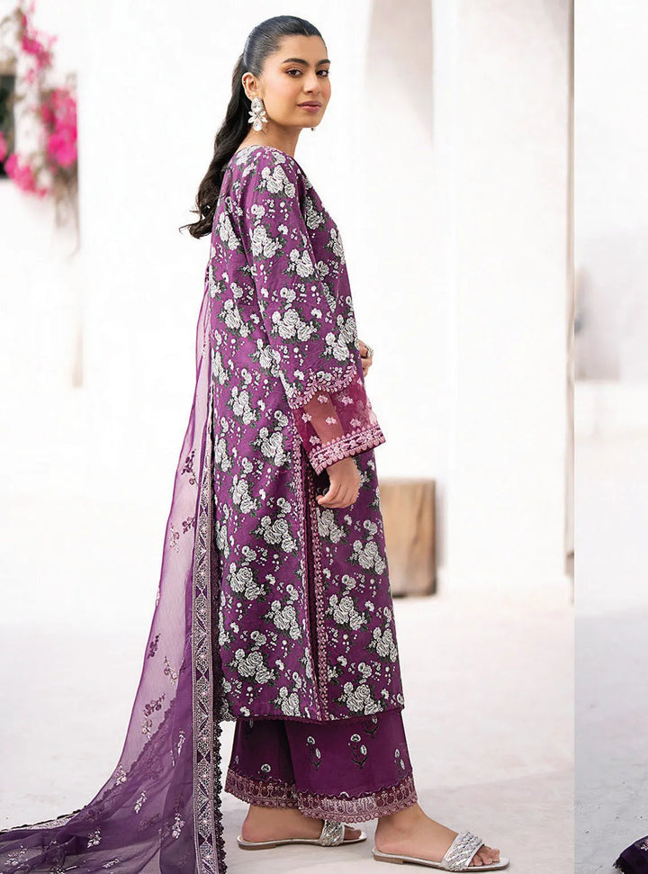 Xenia Formals Embroidered Lawn Suit Unstitched 3 Piece ZE24S 10- Taamasi Jamun - Summer Collection