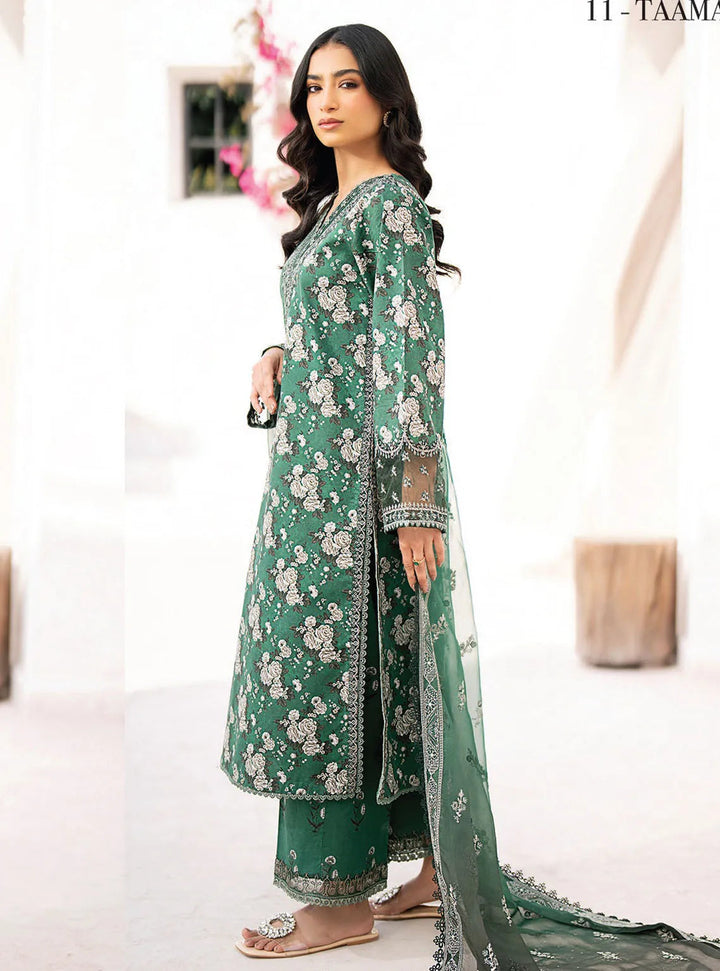 Xenia Formals Embroidered Lawn Suit Unstitched 3 Piece ZE24S 11- Taamasi Hara - Summer Collection