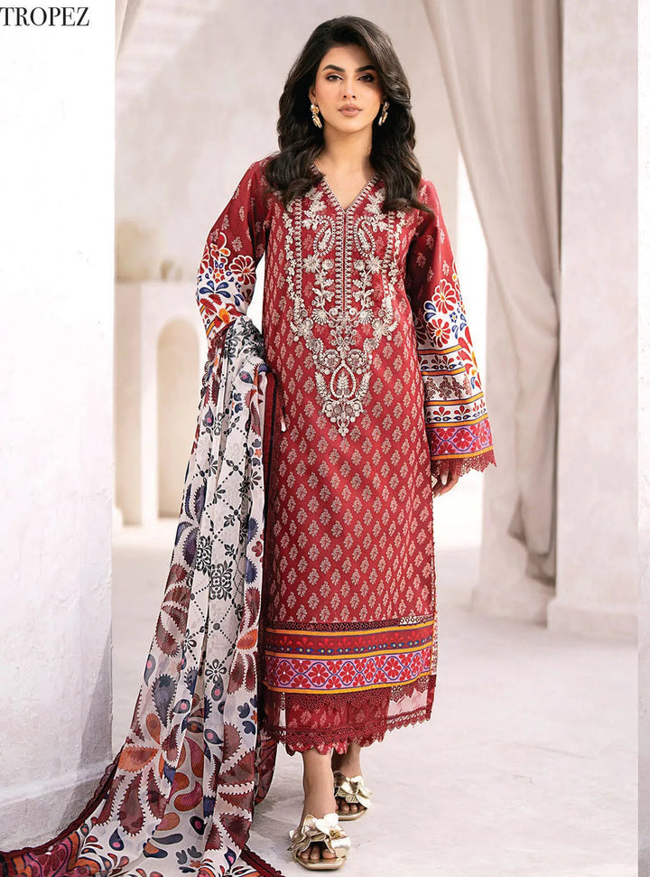 Xenia Formals Embroidered Lawn Suit Unstitched 3 Piece ZE24S 12- Tropez - Summer Collection