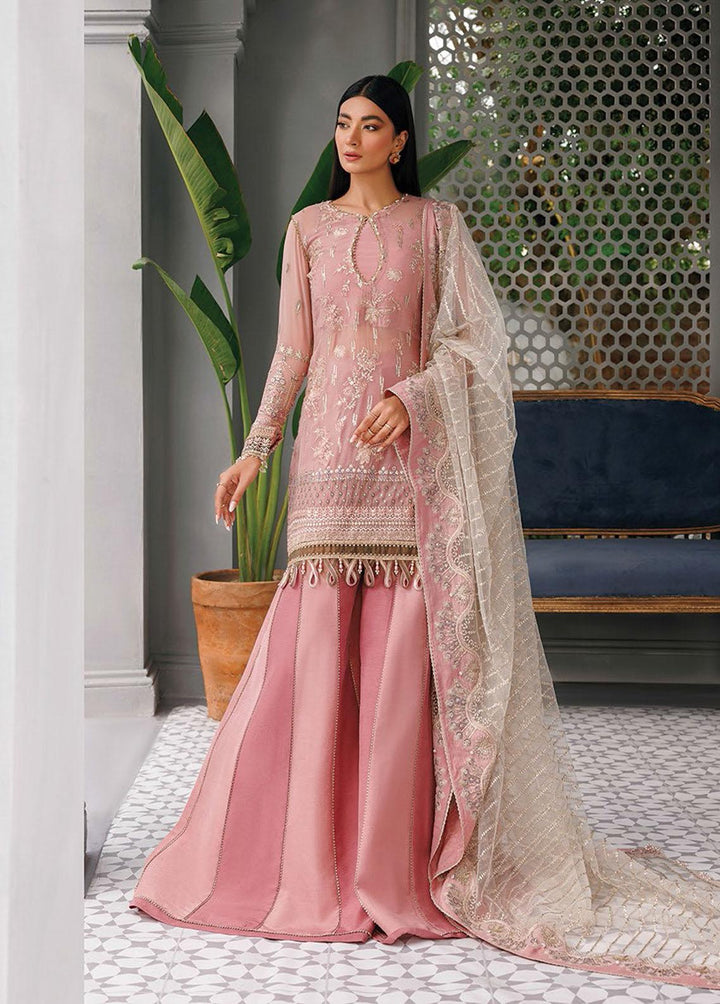Hera By Xenia Formals Embroidered Chiffon Suits Unstitched 3 Piece XE22H 01 Taupe - Luxury Collection