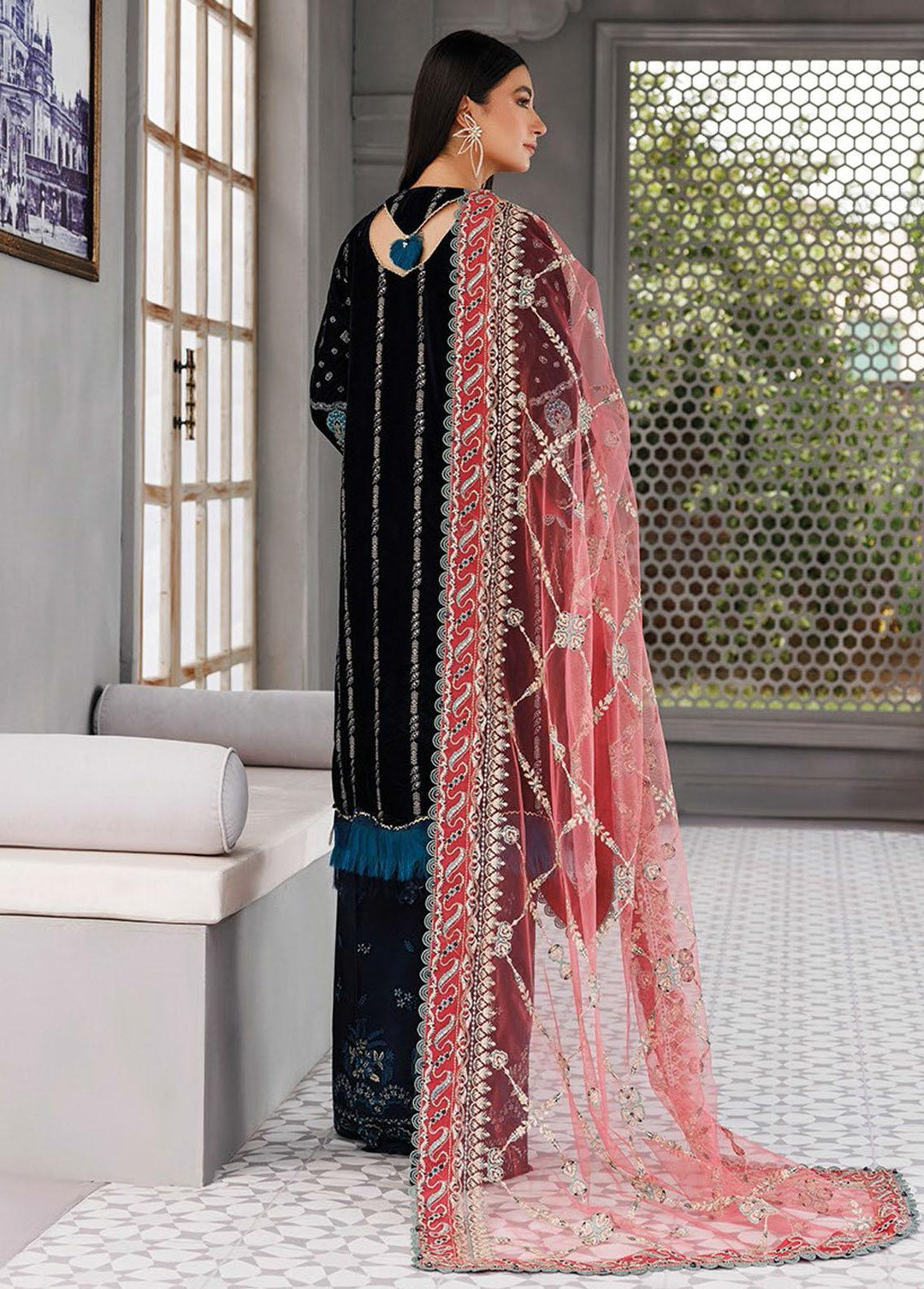 Hera By Xenia Formals Embroidered Velvet Suits Unstitched 3 Piece XE22H 03 Zoona - Luxury Collection