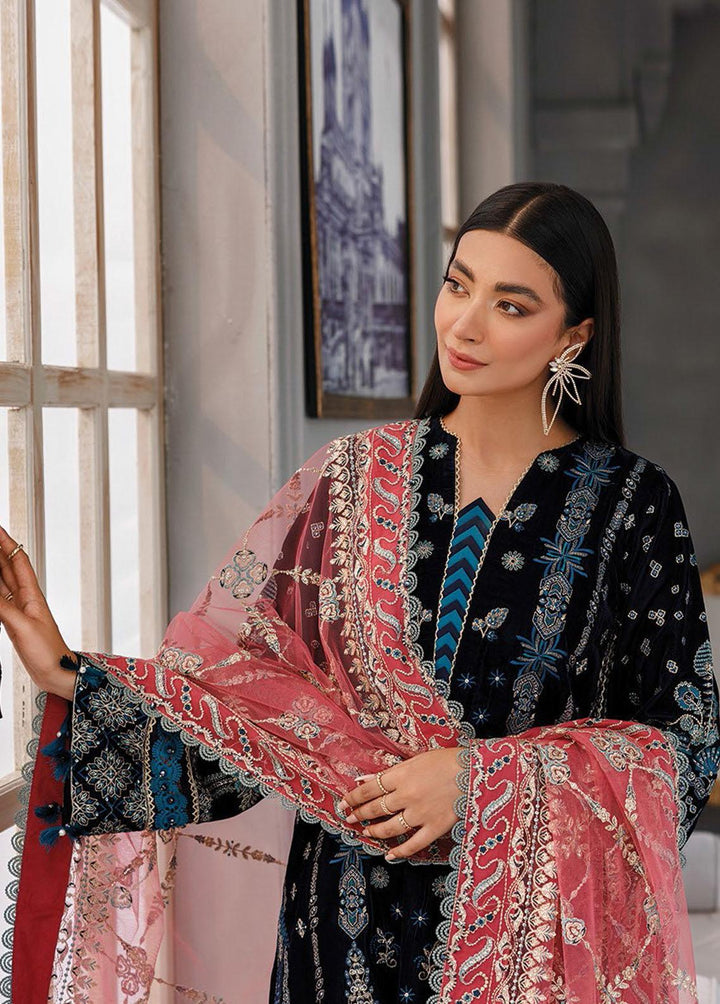 Hera By Xenia Formals Embroidered Velvet Suits Unstitched 3 Piece XE22H 03 Zoona - Luxury Collection