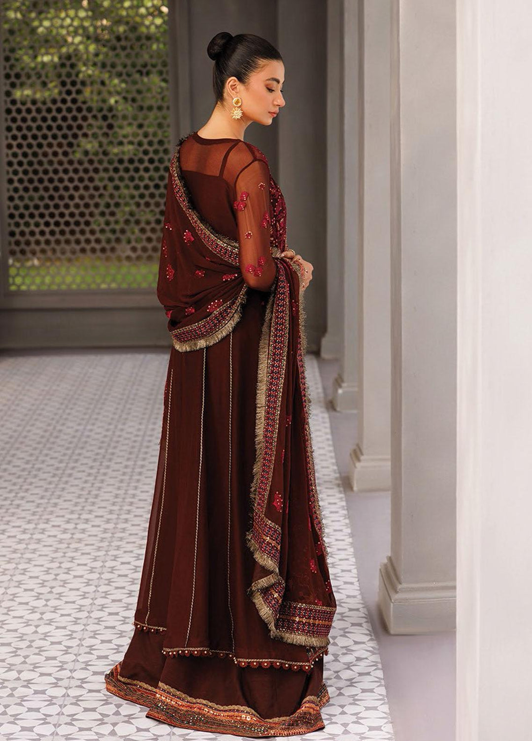 Hera By Xenia Formals Embroidered Chiffon Suits Unstitched 3 Piece XE22H 04 Esmee - Luxury Collection