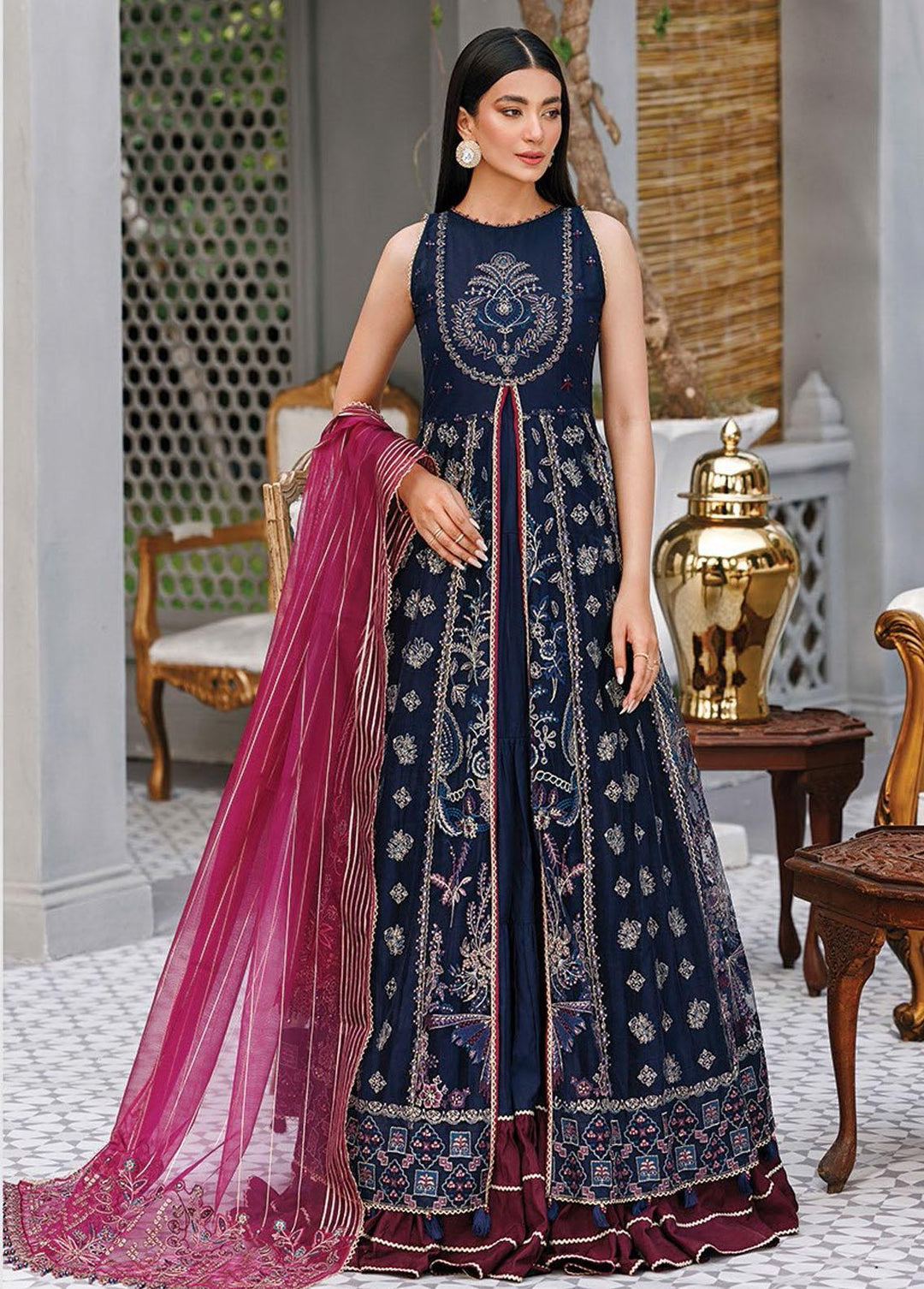 Hera By Xenia Formals Embroidered Net Suits Unstitched 3 Piece XE22H 06 Namar - Luxury Collection