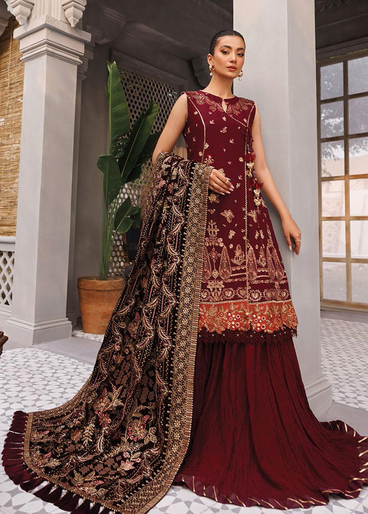 Hera By Xenia Formals Embroidered Chiffon Suits Unstitched 3 Piece XE22H 10 Vida - Luxury Collection