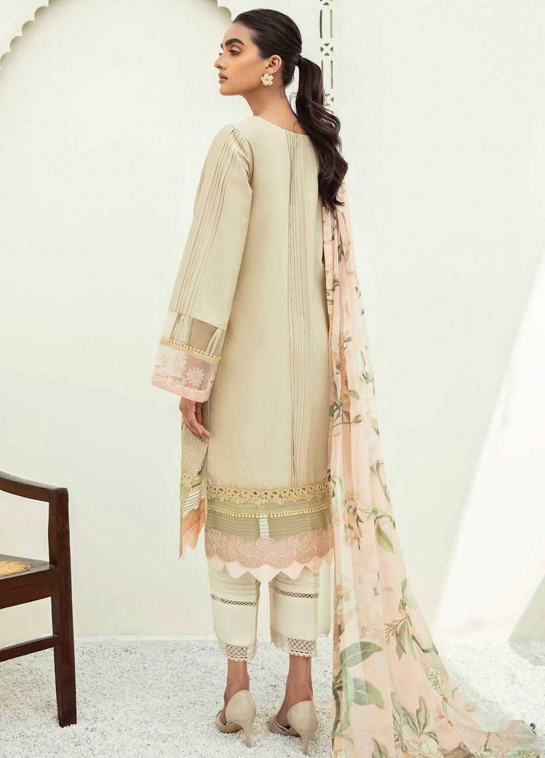 Xenia Formals Embroidered Lawn Suits Unstitched 3 Piece XE21M D-03 MYNA - Summer Collection