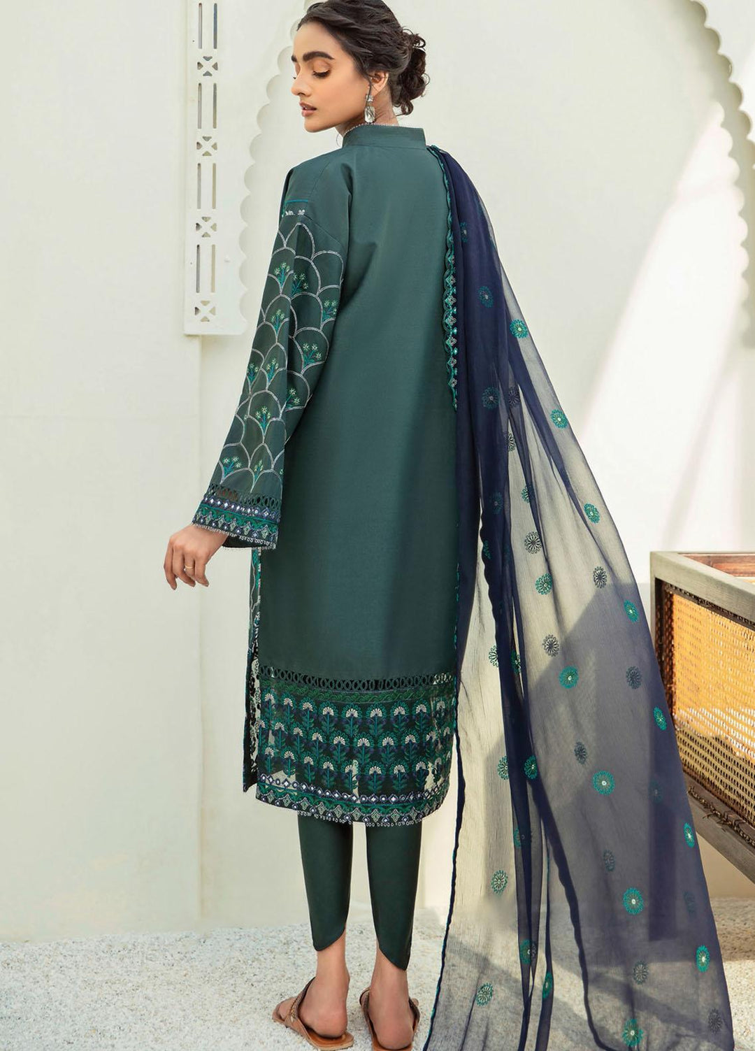 Xenia Formals Embroidered Lawn Suits Unstitched 3 Piece XE21M D-11 MAHUR - Summer Collection