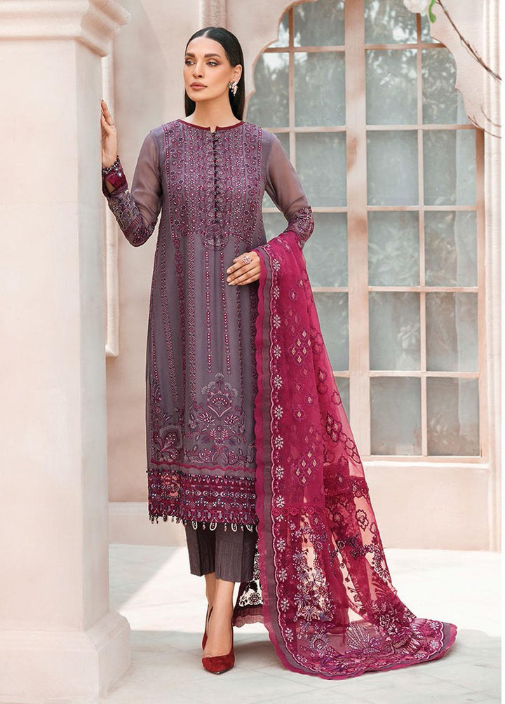 Mehfilen By Xenia Formals Embroidered Chiffon Suits Unstitched 3 Piece XE22M 04 Arsia - Luxury Collection