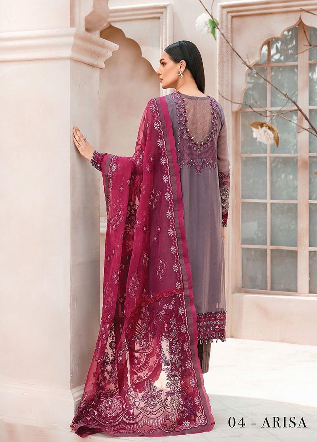 Mehfilen By Xenia Formals Embroidered Chiffon Suits Unstitched 3 Piece XE22M 04 Arsia - Luxury Collection