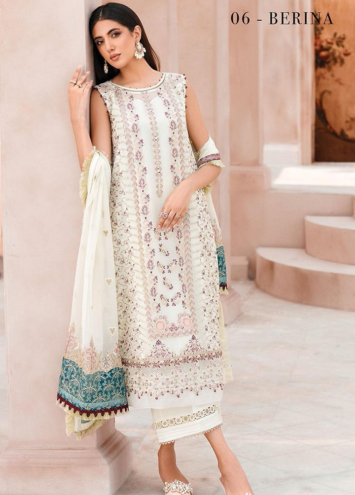 Mehfilen By Xenia Formals Embroidered Chiffon Suits Unstitched 3 Piece XE22M 06 Berina - Luxury Collection