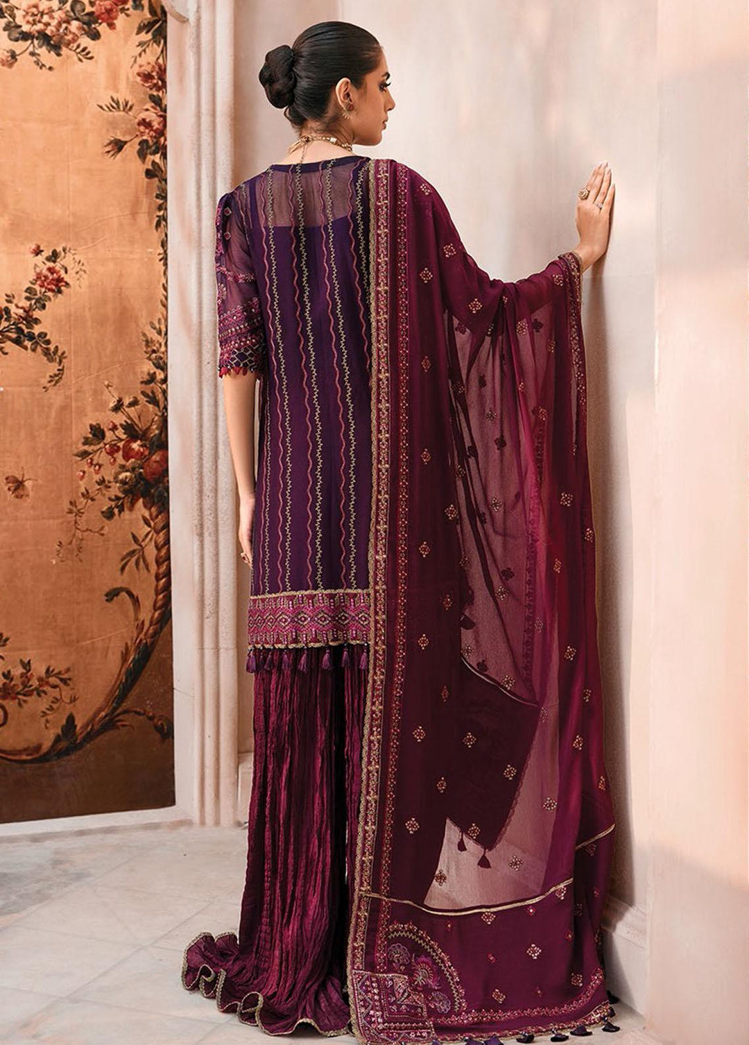 Mehfilen By Xenia Formals Embroidered Chiffon Suits Unstitched 3 Piece XE22M 07 Turan - Luxury Collection