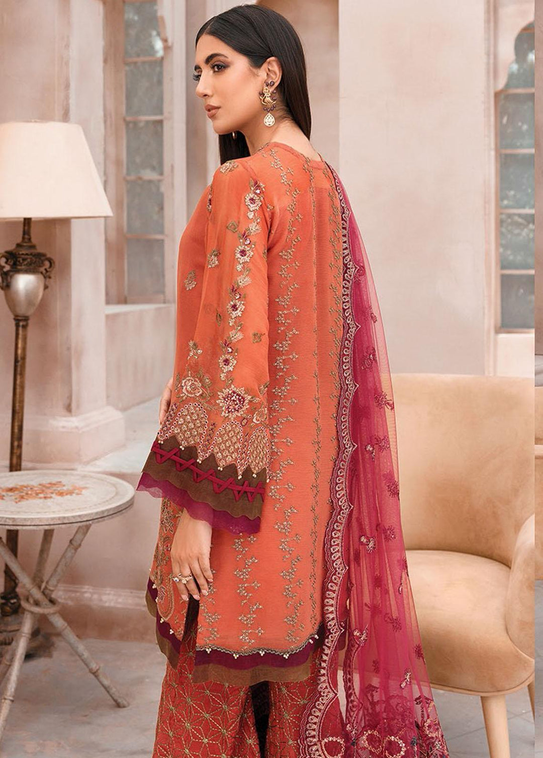 Mehfilen By Xenia Formals Embroidered Chiffon Suits Unstitched 3 Piece XE22M 08 Zhaviah - Luxury Collection