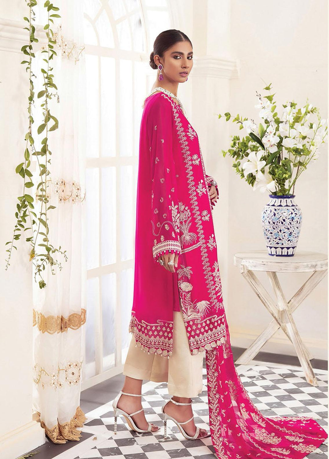 Pareesia By Xenia Formals Embroidered Chiffon Suits Unstitched 3 Piece XE22P 02 Eliza - Luxury Collection
