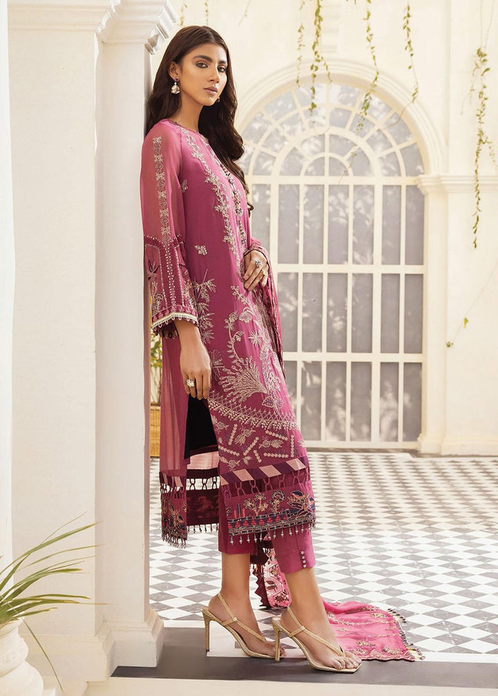 Pareesia By Xenia Formals Embroidered Chiffon Suits Unstitched 3 Piece XE22P 05 Peony - Luxury Collection