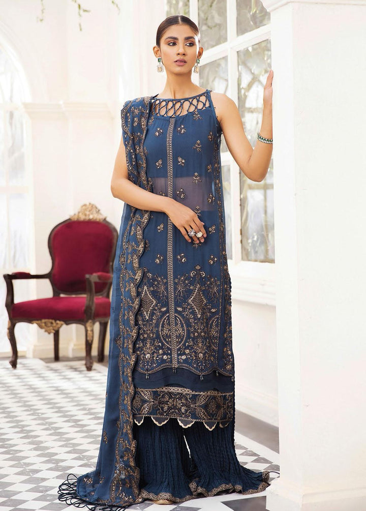 Pareesia By Xenia Formals Embroidered Chiffon Suits Unstitched 3 Piece XE22P 06 Tiffnay - Luxury Collection