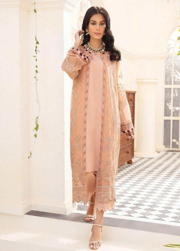 Pareesia By Xenia Formals Embroidered Chiffon Suits Unstitched 3 Piece XE22P 07 Moira - Luxury Collection