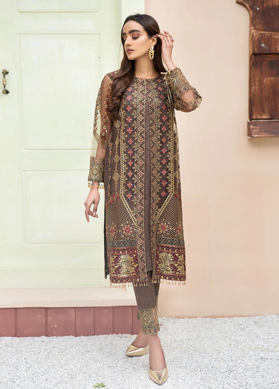 Xenia Formals Luxury Pret Embroidered Net 2 Piece Suit AHLAAM XFR-20-197