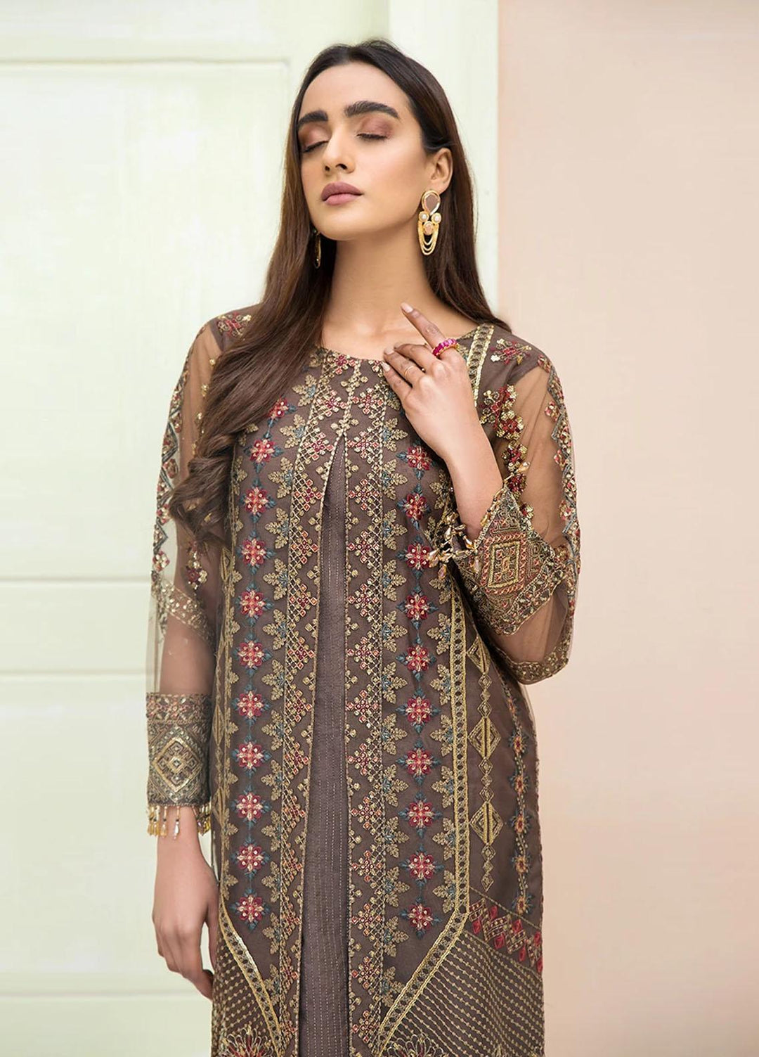 Xenia Formals Luxury Pret Embroidered Net 2 Piece Suit AHLAAM XFR-20-197