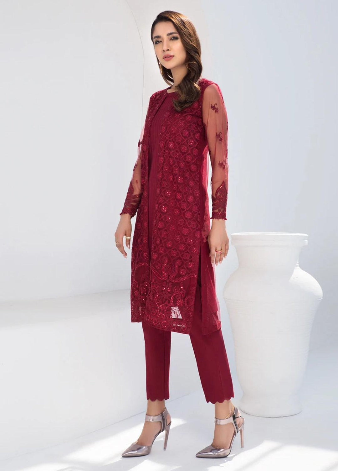 Xenia Formals Embroidered Net Stitched 2 Piece Suit FERRAN XFR-21-209