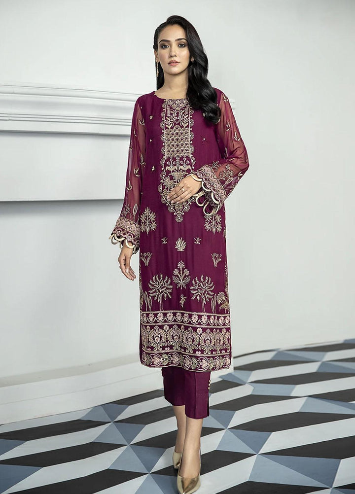 Xenia Formals Embroidered Chiffon Stitched 3 Piece Suit Gauhar XFR-20-181