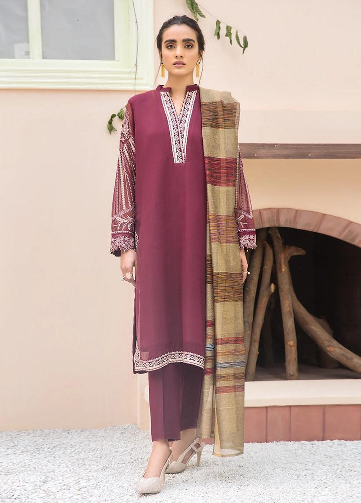 Xenia Formals Embroidered Chiffon Stitched 3 Piece Suit Hamedan XFR-20-204