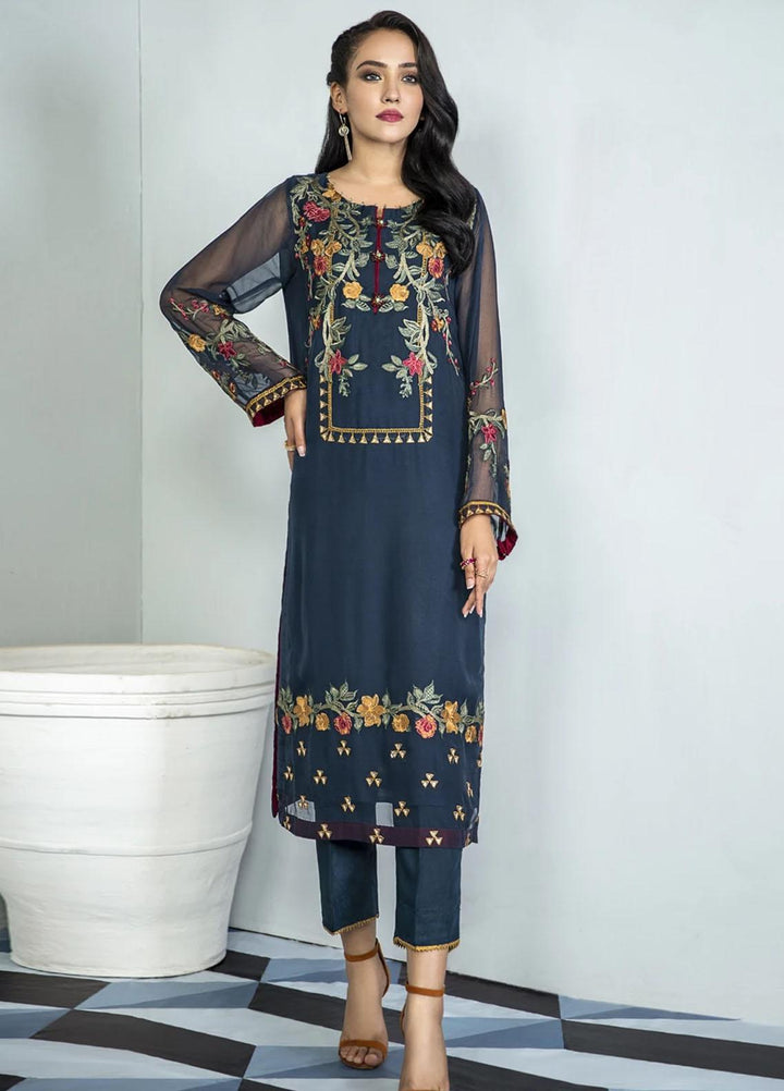 Xenia Formals Embroidered Chiffon Stitched 2 Piece Suit IKSHA XFR-20-182