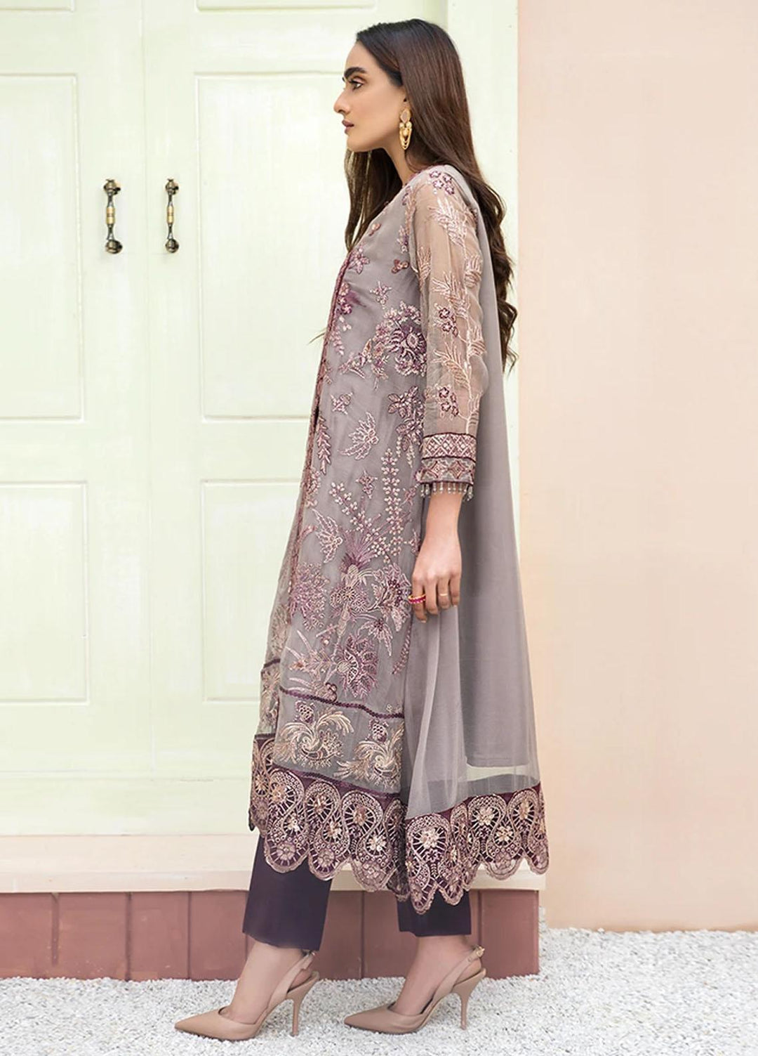 Xenia Formals Embroidered Chiffon Stitched 2 Piece Suit Mutava XFR-20-198