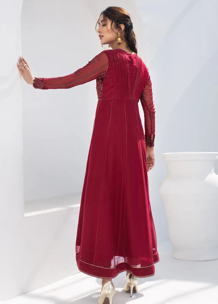 Xenia Formals Embroidered Chiffon Stitched 2 Piece Suit SALVIA XFR-21-212