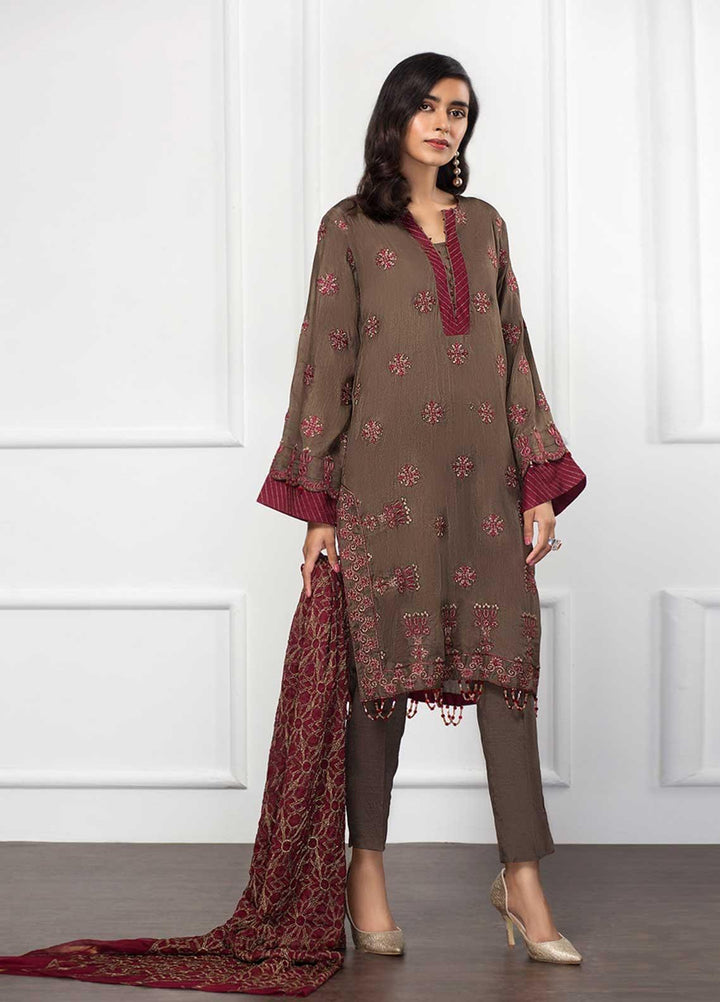 Xenia Formals Embroidered Raw Silk Stitched 3 Piece Suit XF21P AVINER XFR-20-144A