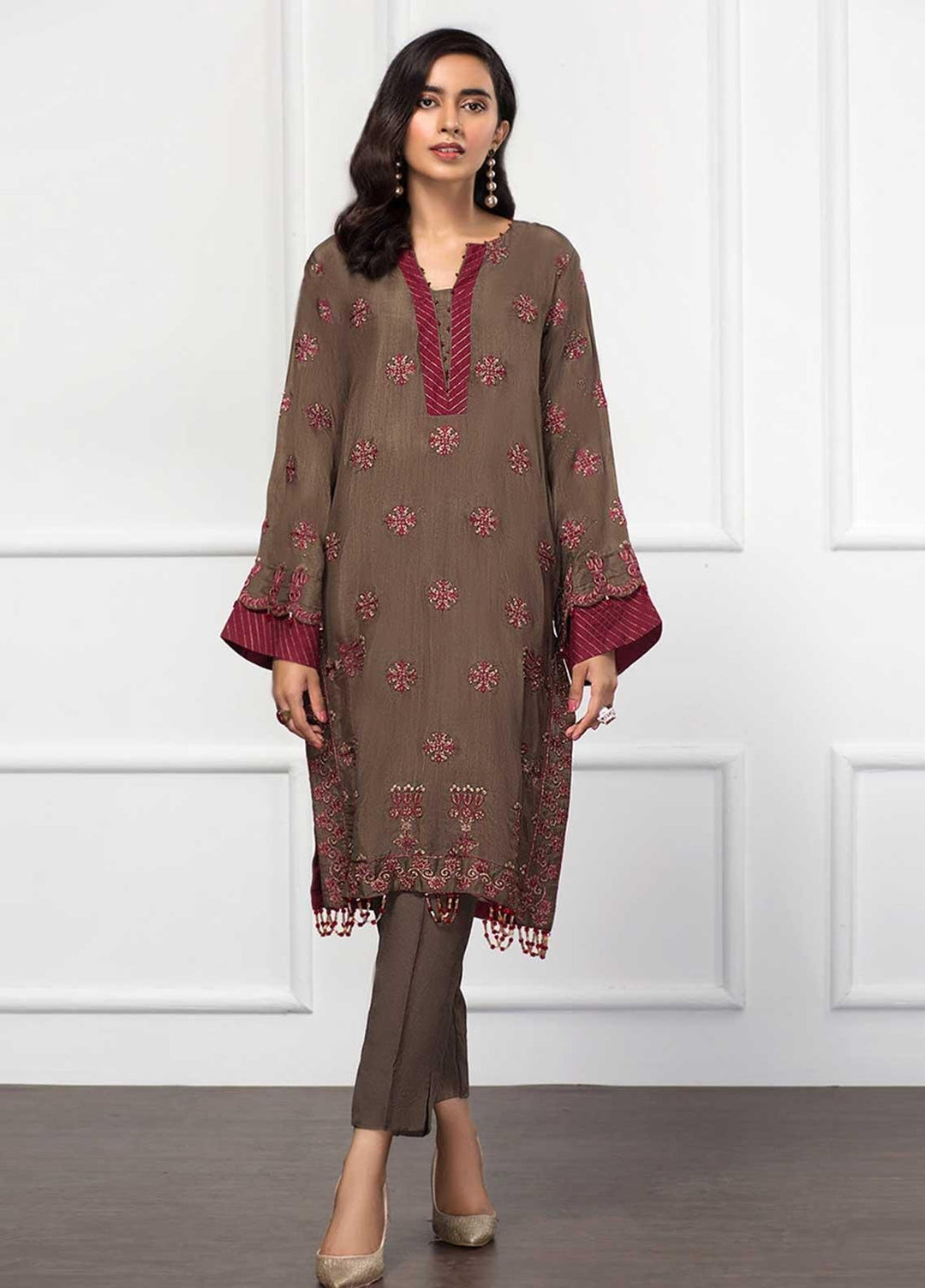 Xenia Formals Embroidered Raw Silk Stitched 3 Piece Suit XF21P AVINER XFR-20-144A