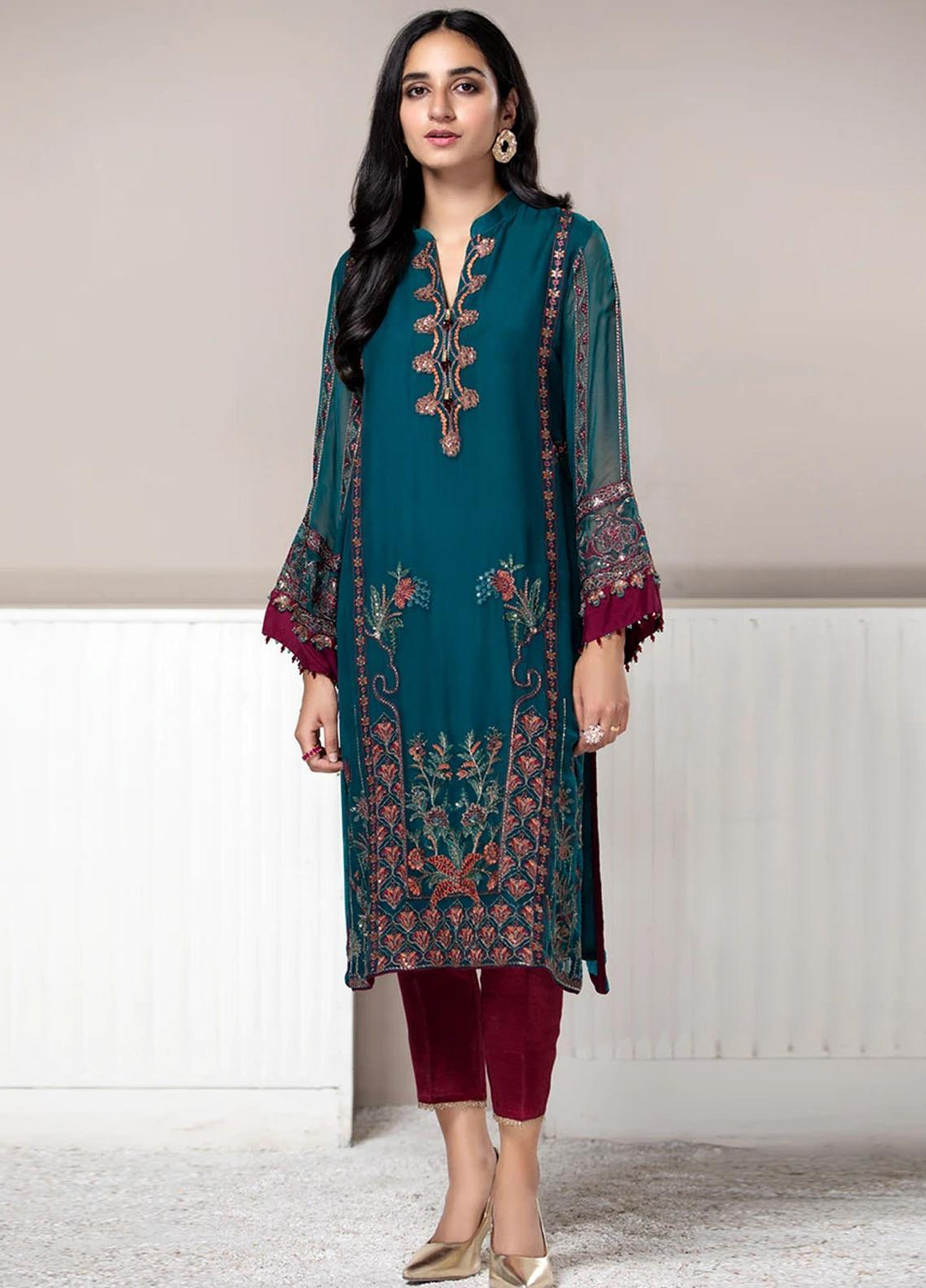Xenia Formals Embroidered Chiffon Stitched 3 Piece Suit XF21P SIGNE XFR-21-178
