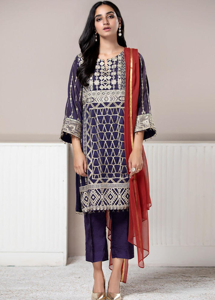 Xenia Formals Embroidered Khaadi Net Stitched 3 Piece Suit XF21P XFR-20-176 PLUME BLOOM