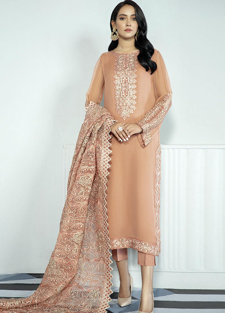 Xenia Formals Embroidered Chiffon Stitched 3 Piece Suit XF21P XFR-20-180 BAREEN